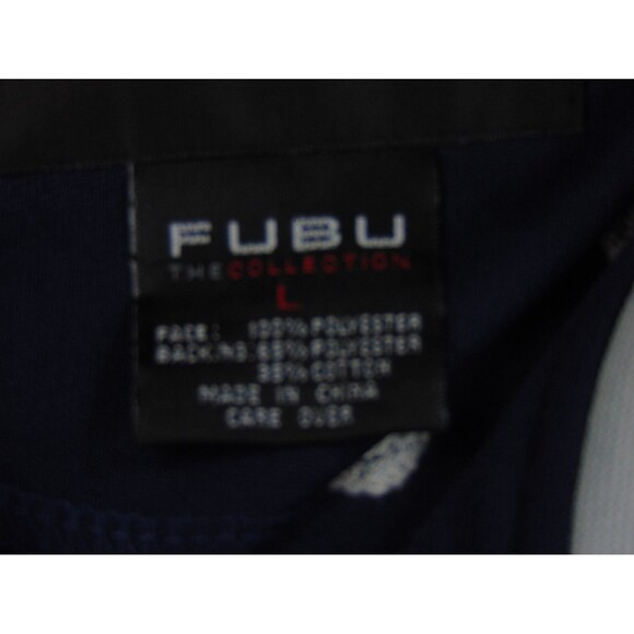 FUBU Jacket Mens Large Blue Gray Coat The Collection 90s Y2K - Picture 5 of 9